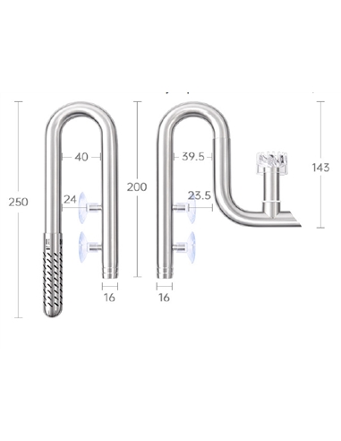 Kit Lily Pipe Inox com Skimmer, entrada 16 mm / saída, 16 mm - 2105792