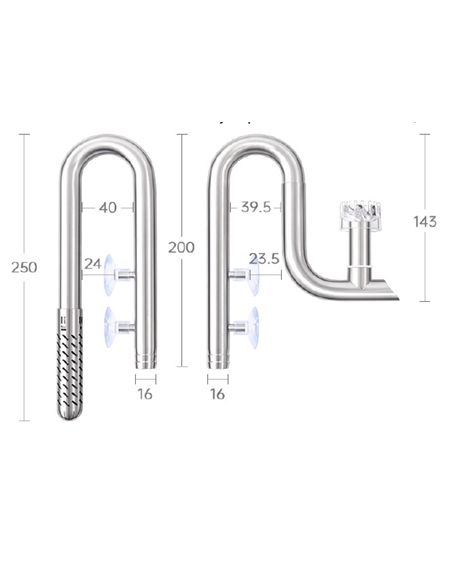 Kit Lily Pipe Inox, entrada 16 mm / saída, 16 mm - 2105791