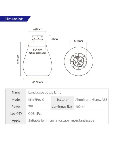 Wabi Kusa WEEK AQUA Mini7Pro-O LED Microlandscape - 5