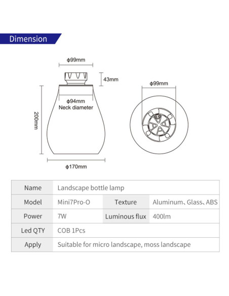 Wabi Kusa WEEK AQUA Mini7Pro-O LED Microlandscape - 5